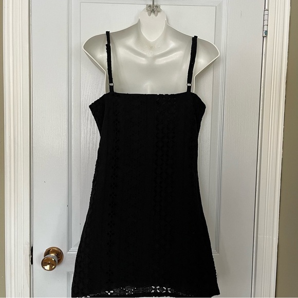 Sanctuary Eyelet Sleeveless Black Mini Dress - Picture 2 of 9